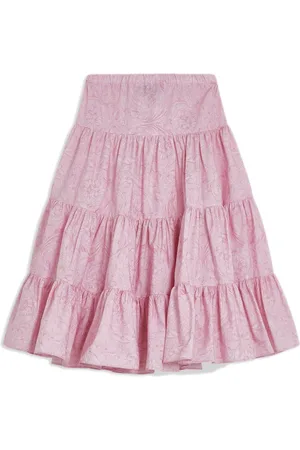 VERSACE Barocco-print tiered skirt