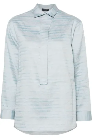 Emporio Armani Striped linen-blend shirt