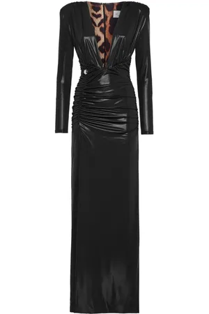 Philipp Plein Ruched lamé-effect maxi dress