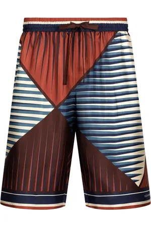 Dolce & Gabbana Geometric-print silk shorts