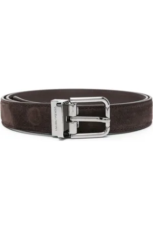 Dolce & Gabbana Logo-engraved buckle suede belt