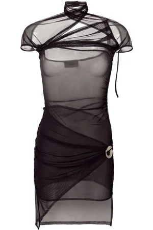 COPERNI Asymmetric sheer mesh dress