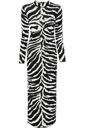 Ana Radu Zebra-patterned long dress