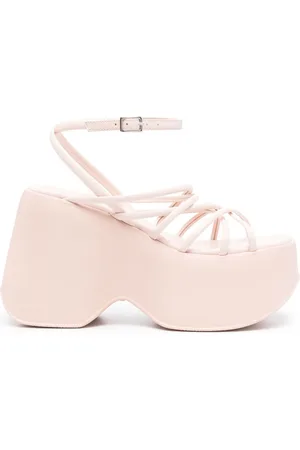 vic matiè Crossover-strap leather sandals