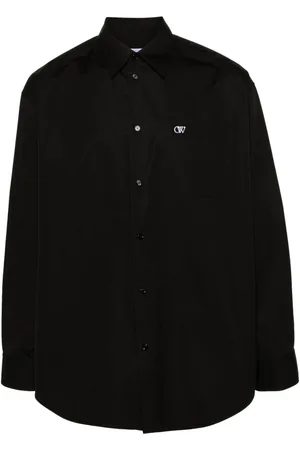 OFF-WHITE Logo-embroidered cotton shirt