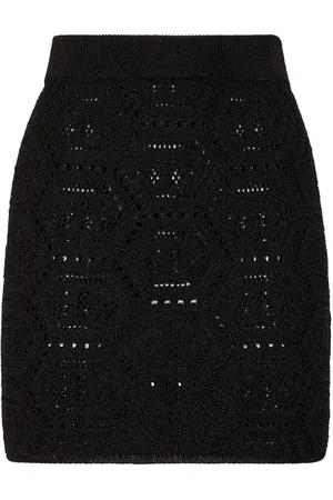 Philipp Plein Monogram-pattern knitted miniskirt