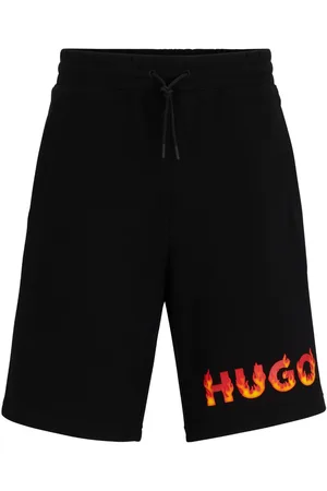 HUGO BOSS Flame logo-print cotton shorts