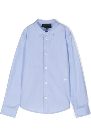 Emporio Armani Embroidered-logo cotton shirt