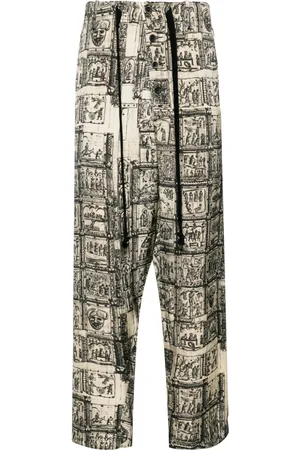 UMA WANG Graphic-print straight-leg trousers