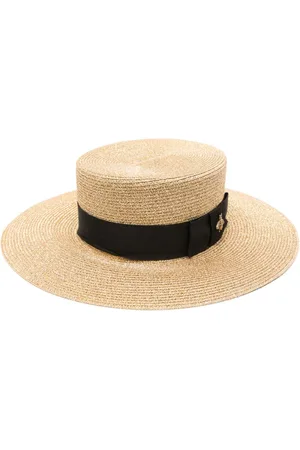 Gucci Bee-detail lamé boater hat