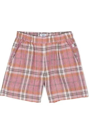 Il gufo Plaid-check linen shorts