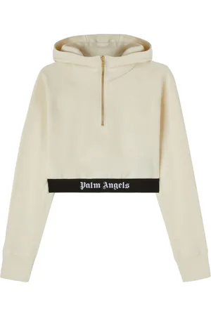 Palm Angels Logo-tape cropped hoodie