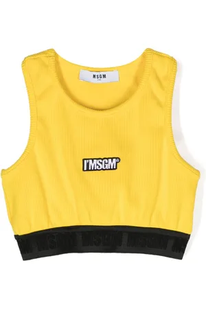 Msgm Ribbed-knit cropped tank top