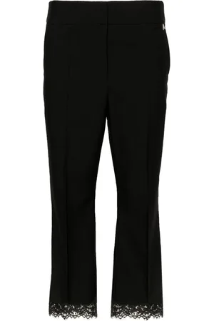 Twin-Set Lace-trim cropped trousers