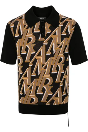 AMIRI Repeat intarsia-knit polo shirt