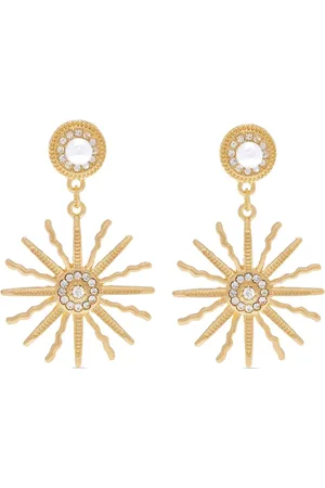 Hzmer Jewelry Embellished sun-motif earrings