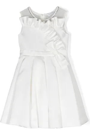 MONNALISA Ruffle-trim crystal-embellished dress