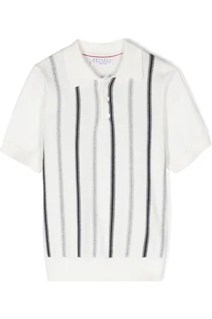 Brunello Cucinelli Striped cotton polo shirt
