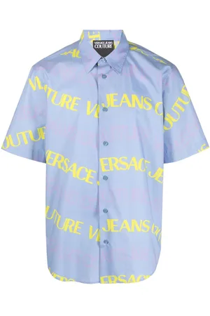 VERSACE Logo-print cotton shirt