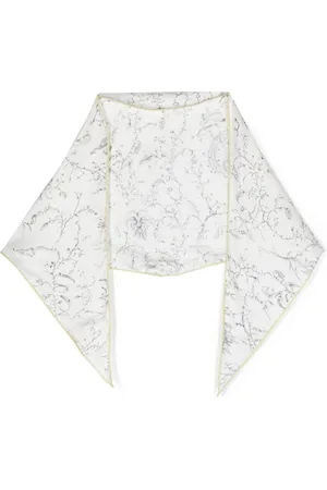 Fabiana Filippi Contrasting piped-trim silk scarf