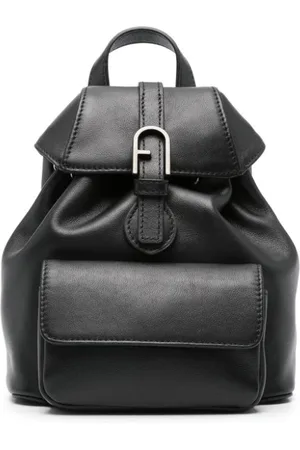 Furla Logo-buckle leather backpack