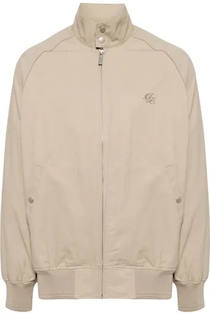 Izzue Logo-embroidery gabardine bomber jacket