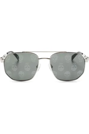 Alexander McQueen Skull-print pilot-frame sunglasses