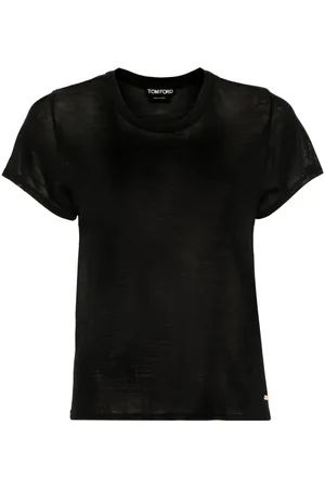 Tom Ford Logo-plaque silk T-shirt