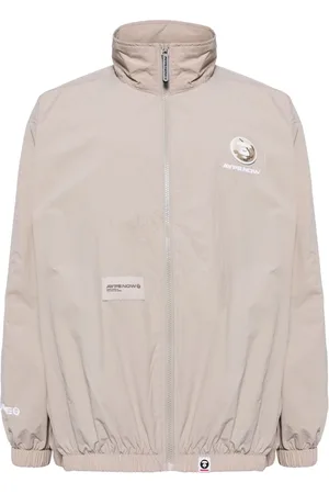A Bathing Ape Logo-appliqué zip-up jacket