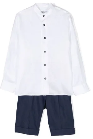 COLORICHIARI Buttoned linen trouser set
