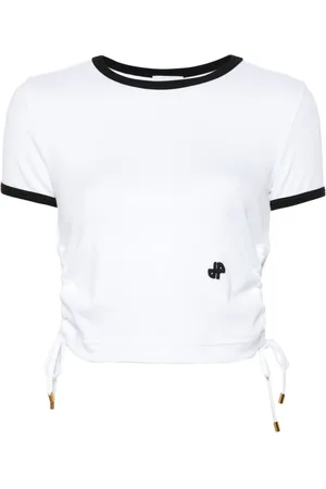 Patou Ribbed-knit cut-out T-shirt