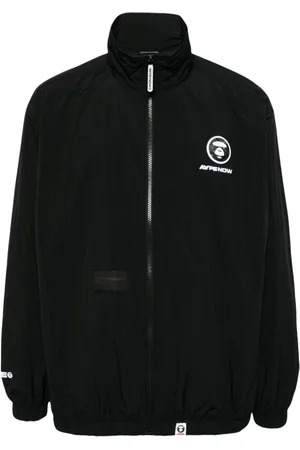 A Bathing Ape Logo-appliqué zip-up jacket
