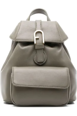 Furla Logo-buckle leather backpack