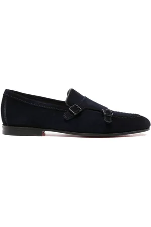 santoni Suede monk shoes