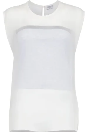 Brunello Cucinelli Sheer sleeveless blouse