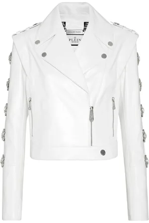 Philipp Plein Crystal-embellished biker jacket