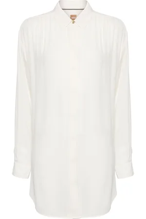 HUGO BOSS Pleated classic-collar shirt