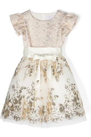 MONNALISA Sequin-embellished belted dress