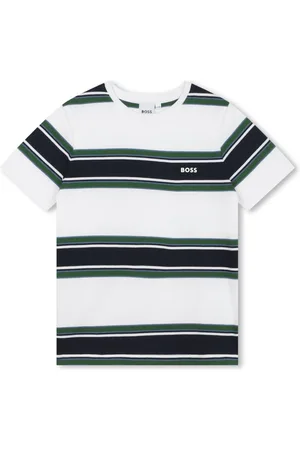 HUGO BOSS Stripe-print logo-print T-shirt