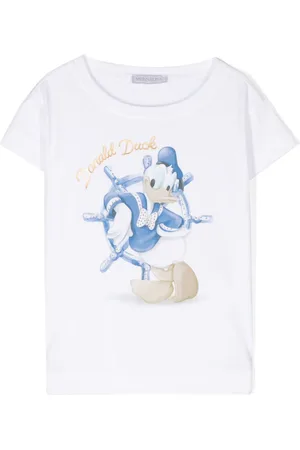 MONNALISA Graphic-print rhinestone-embellished T-shirt