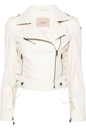 Twin-Set Logo-plaque biker jacket