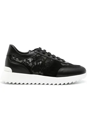 LE SILLA Chantilly-lace leather sneakers