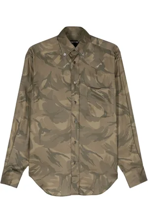 Tom Ford Camouflage-print twill shirt