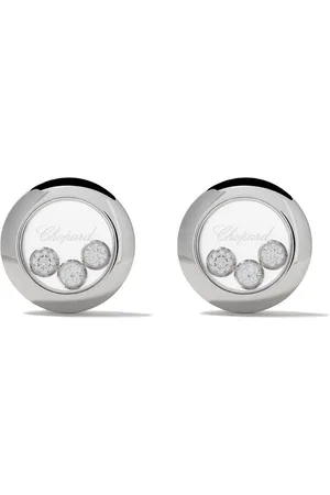 Chopard 18kt white gold Happy Diamonds Icons ear pins