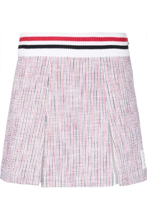 Thom Browne Tweed seersucker pleated skirt