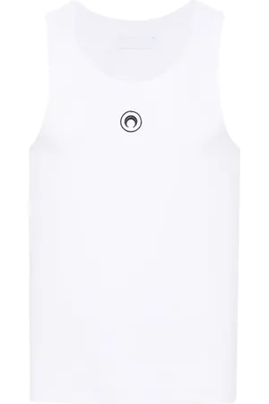 Marine Serre Crescent Moon-embroidered tank top