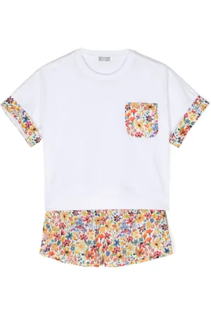 Il gufo Floral-print cotton shorts set