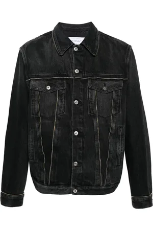 OFF-WHITE Zip-embellished denim jacket