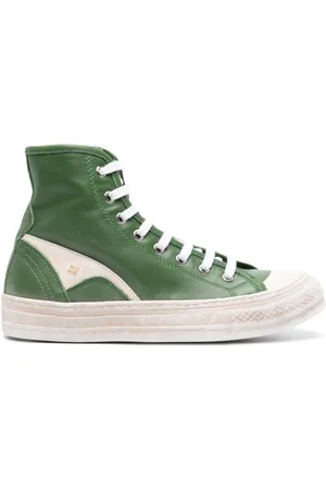 Moma Panelled leather high-top sneakers