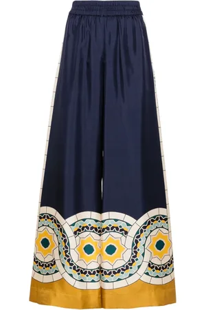 La DoubleJ High-waist silk palazzo trousers